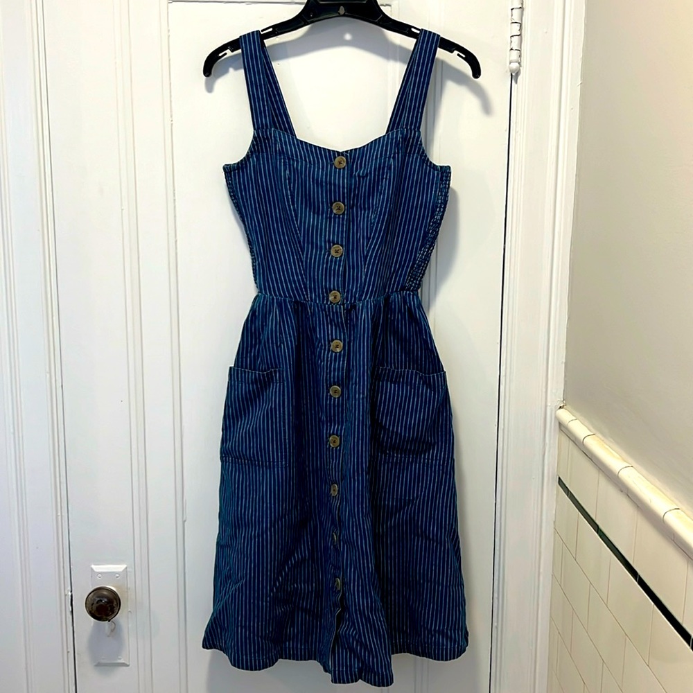 Fat Face Button Front Dress with Pockets NWT